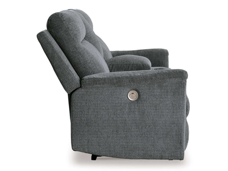 Barnsana Gravel Micro Chenille Power Reclining Living Room Set / 3pc - Ornate Home