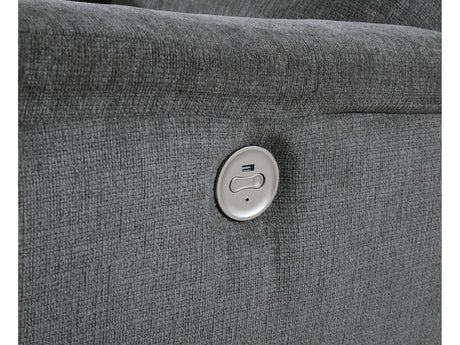 Barnsana Gravel Micro Chenille Power Reclining Living Room Set / 3pc - Ornate Home