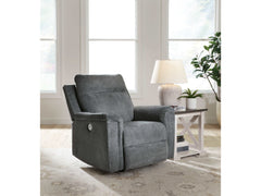 Barnsana Gravel Micro Chenille Power Reclining Living Room Set / 3pc - Ornate Home