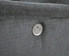Barnsana Gravel Micro Chenille Power Reclining Sofa - Ornate Home