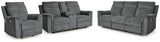 Barnsana Gravel Power Reclining Sofa, Loveseat and Recliner - Ornate Home