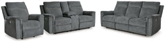 Barnsana Gravel Power Reclining Sofa, Loveseat and Recliner - Ornate Home