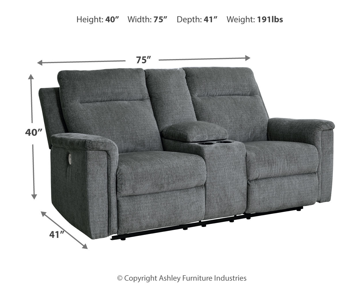 Barnsana Gravel Power Reclining Sofa, Loveseat and Recliner - Ornate Home