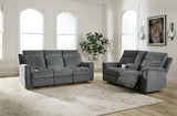 Barnsana Gravel Power Reclining Sofa and Loveseat - Ornate Home