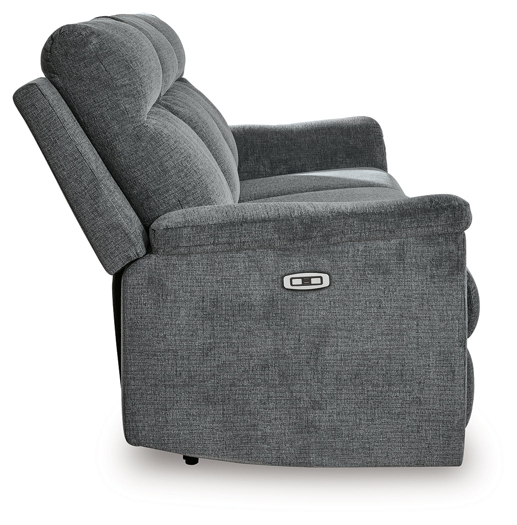 Barnsana Gravel Power Reclining Sofa and Loveseat - Ornate Home