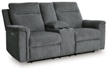 Barnsana Gravel Power Reclining Sofa and Loveseat - Ornate Home