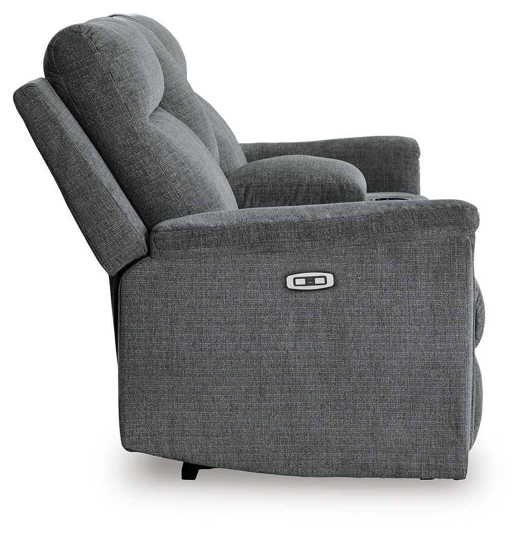 Barnsana Gravel Power Reclining Sofa and Loveseat - Ornate Home