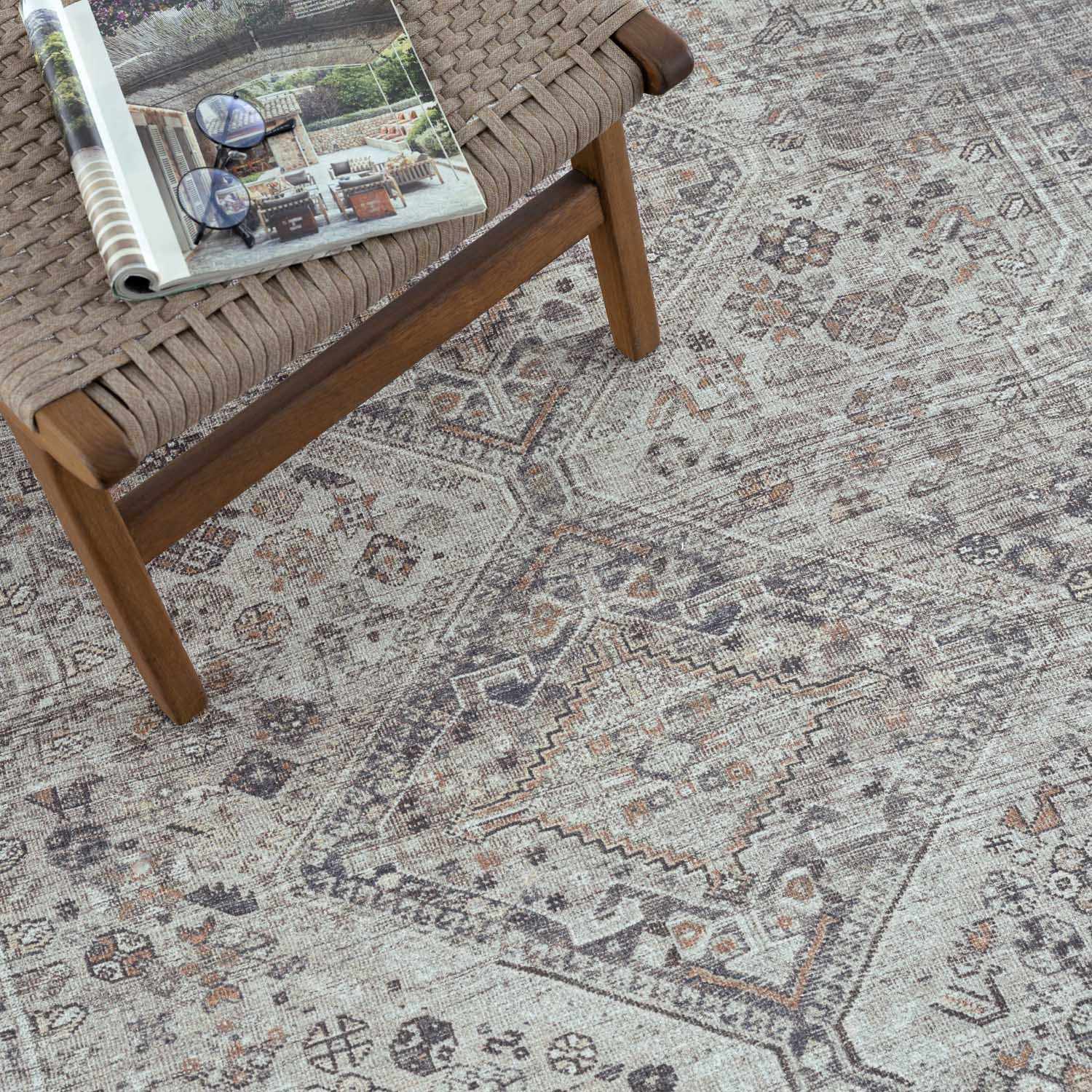 Barny Beige Flat Pile Washable Rug - Ornate Home