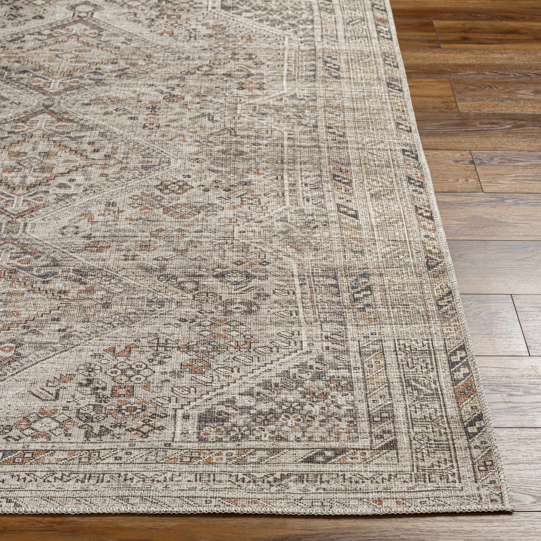 Barny Beige Washable Area Rug - Ornate Home
