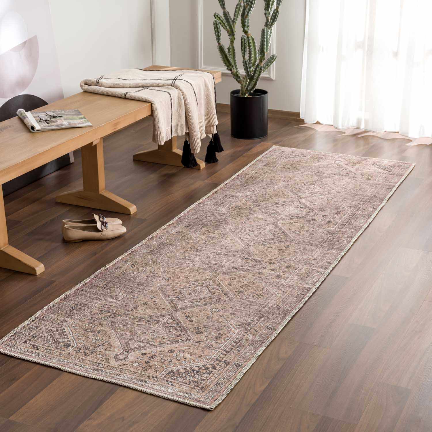 Barny Brown Flat Pile Washable Rug - Clearance - Ornate Home