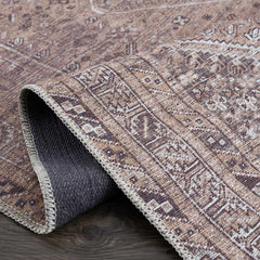 Barny Brown Flat Pile Washable Rug - Clearance - Ornate Home