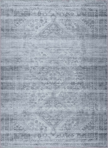 Barny Cream & Gray Washable Area Rug - Ornate Home