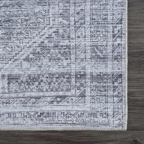 Barny Cream & Gray Washable Area Rug - Ornate Home