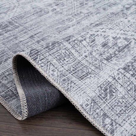 Barny Cream & Gray Washable Area Rug - Ornate Home