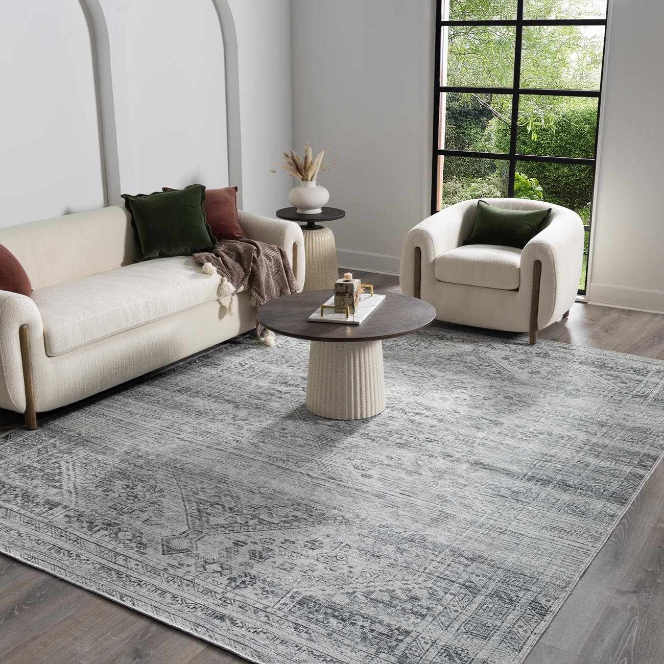 Barny Gray Blue Washable Rug - Clearance - Ornate Home