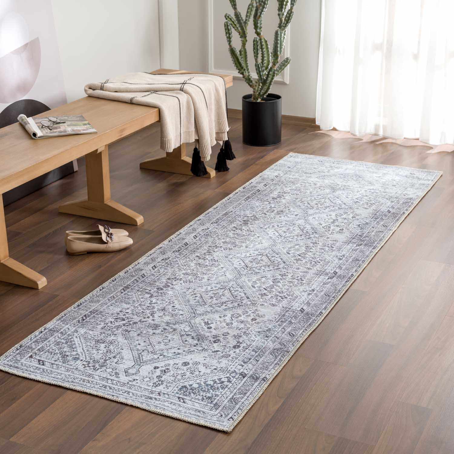 Barny Gray Denim Washable Rug - Clearance - Ornate Home