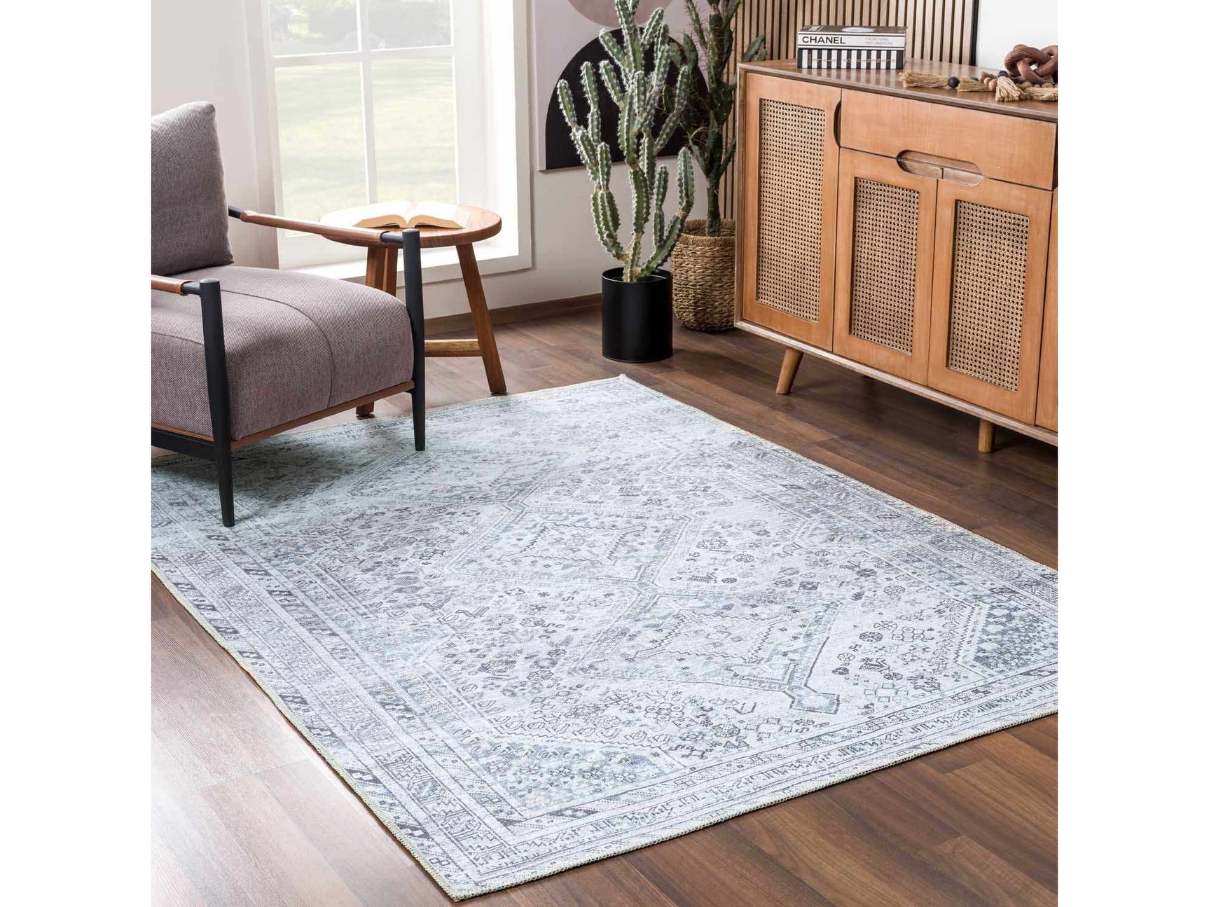 Barny Gray Washable Area Rug - Ornate Home