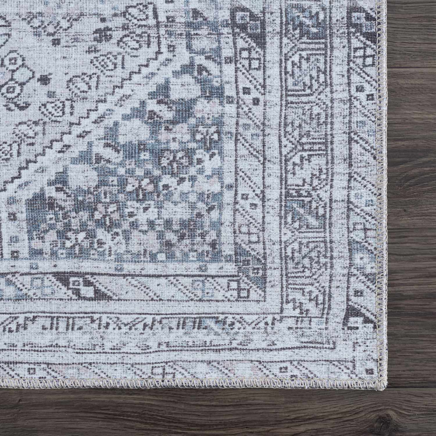 Barny Gray Washable Area Rug - Ornate Home