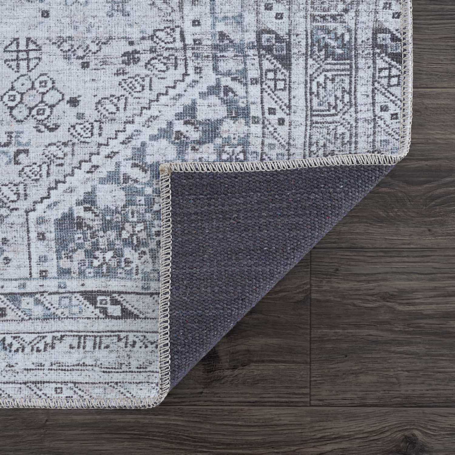 Barny Gray Washable Area Rug - Ornate Home