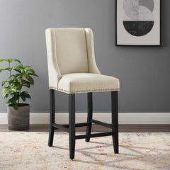 Baron Beige Upholstered Fabric Counter Stool - Ornate Home