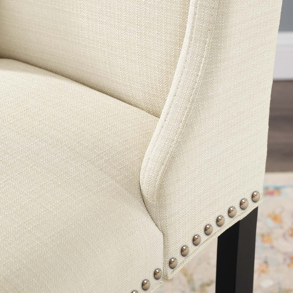 Baron Beige Upholstered Fabric Counter Stool - Ornate Home