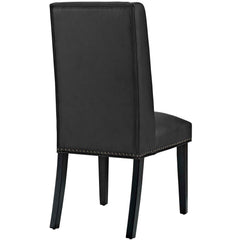 Baron Black Vegan Leather Dining Chair - Ornate Home
