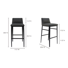 Baron Charcoal Grey Bar Stool - Ornate Home