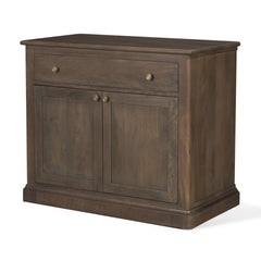 Baron Dark Brown Solid Wood with Antique Knobs 2-Door Accent Cabinet - Ornate Home