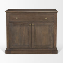 Baron Dark Brown Solid Wood with Antique Knobs 2-Door Accent Cabinet - Ornate Home