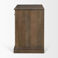 Baron Dark Brown Solid Wood with Antique Knobs 2-Door Accent Cabinet - Ornate Home