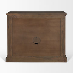 Baron Dark Brown Solid Wood with Antique Knobs 2-Door Accent Cabinet - Ornate Home