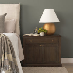 Baron Dark Brown Solid Wood with Antique Knobs 2-Door Accent Cabinet - Ornate Home