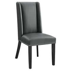 Baron Gray Vegan Leather Dining Chair - Ornate Home
