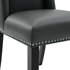 Baron Gray Vegan Leather Dining Chair - Ornate Home
