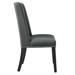 Baron Gray Vegan Leather Dining Chair - Ornate Home