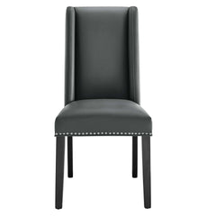 Baron Gray Vegan Leather Dining Chair - Ornate Home