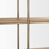 Baron Light Brown/Gunmetal 4-Door Wood Open Shelving Unit - Ornate Home