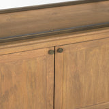 Baron Light Brown/Gunmetal 4-Door Wood Open Shelving Unit - Ornate Home