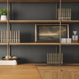 Baron Light Brown/Gunmetal 4-Door Wood Open Shelving Unit - Ornate Home