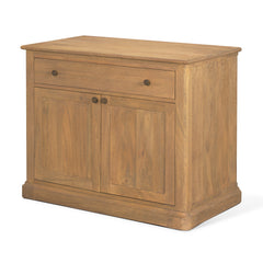 Baron Light Brown/Gunmetal Solid Wood 2-Door Accent Cabinet - Ornate Home