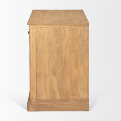 Baron Light Brown/Gunmetal Solid Wood 2-Door Accent Cabinet - Ornate Home