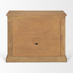 Baron Light Brown/Gunmetal Solid Wood 2-Door Accent Cabinet - Ornate Home