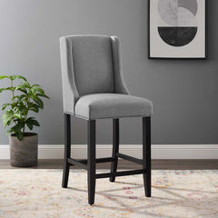 Baron Light Gray Upholstered Fabric Counter Stool - Ornate Home