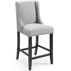 Baron Light Gray Upholstered Fabric Counter Stool - Ornate Home