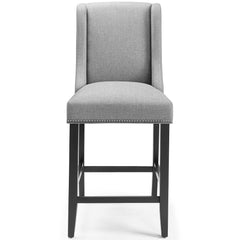 Baron Light Gray Upholstered Fabric Counter Stool - Ornate Home