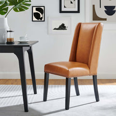 Baron Tan Vegan Leather Dining Chair - Ornate Home