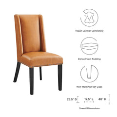 Baron Tan Vegan Leather Dining Chair - Ornate Home