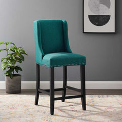 Baron Teal Upholstered Fabric Counter Stool - Ornate Home