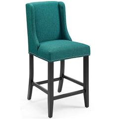 Baron Teal Upholstered Fabric Counter Stool - Ornate Home