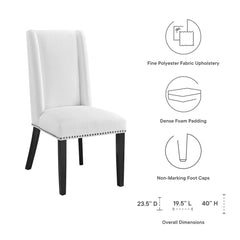 Baron White Fabric Dining Chair - Ornate Home
